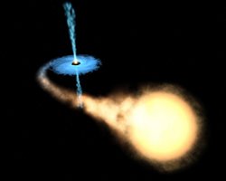 Le microquasar GRO J1655-40, vue d'artiste (ESA/NASA)